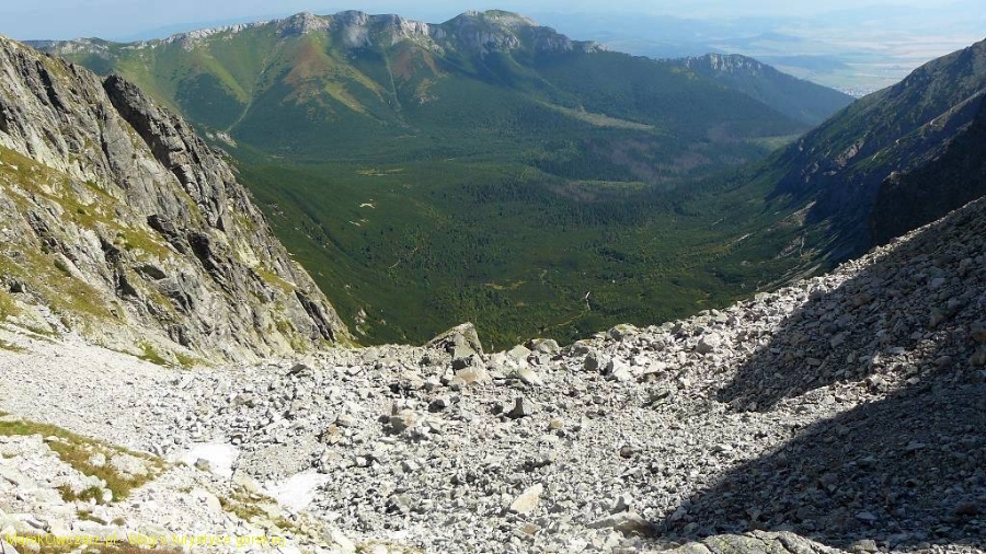 rumowisko skalne Baraniej Kotlinki z panoramą Tatr Bielskich