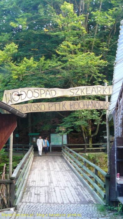 wejście nad wodospad Szklarki