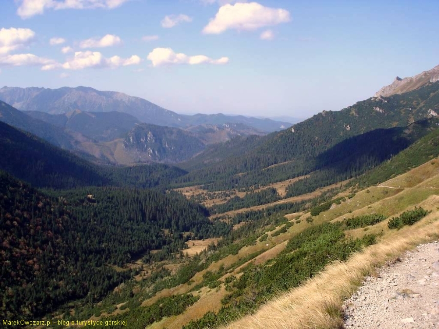 widok z przełęczy na dolinę Zadnich Koperszadów